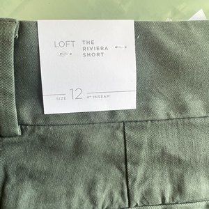 NWT Size 12 LOFT Riviera Shorts Olive Green